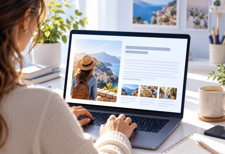 Eine Oberfläche für Blogtitel mit ausgewählter Kategorie „Blogs“