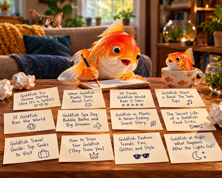 Beispiele für Überschriften zu einem humorvollen Artikel über Goldfische